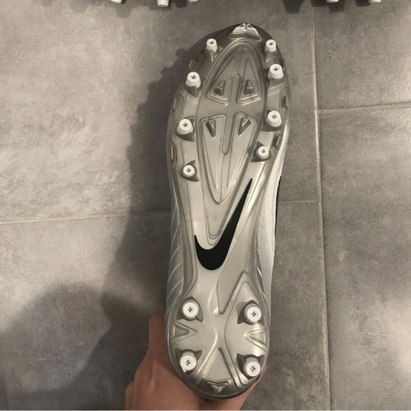 NIKE SKIN ALPHA PRO 2 TD WHITE SILVER 719930-101 Sz 11.5 Football Cleats RARE! - Picture 6 of 6